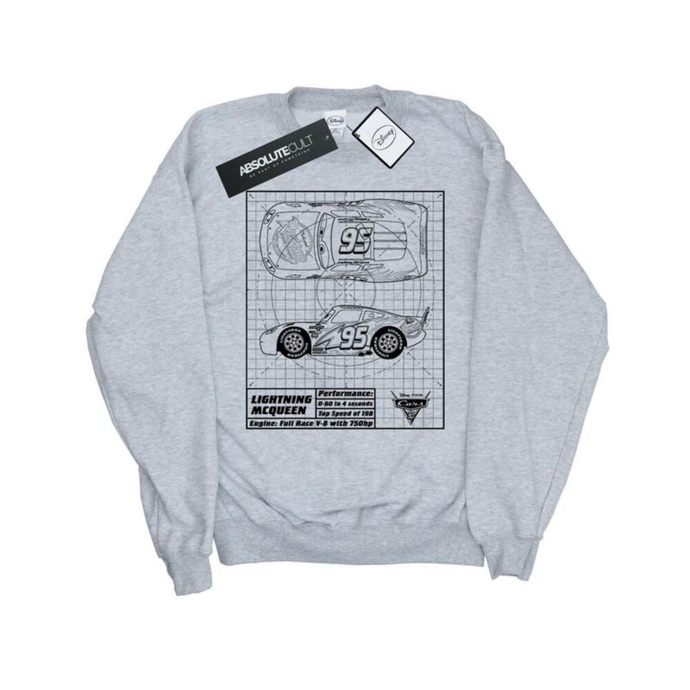 Cars Boys Lightning McQueen Blueprint Sweatshirt / Sports Grey